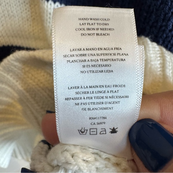 Rails Marin Navy White Stripe Cotton Knit Sweater NWT Medium - Picture 8 of 11